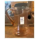 Vintage pink depression glass pitcher