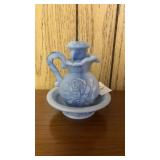 Vintage 1978 Avon Victoriana blue slag glass