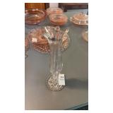 Crystal Clear Swung Glass Vase 9 Inches
