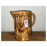 Antique  American stoneware water pitcher with