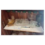 Shelf lot - vintage amber glass 3-toed hobnail