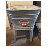 Vintage Wheeling Steel galvanized washtub