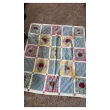 Hand knitted quilt 50x58inch