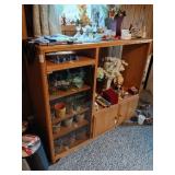 Solid oak TV stand 55" wide, 47" tall, 17" deep