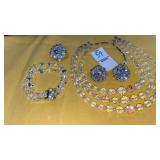 Aurora borealis necklace, bracelet, pin & clip