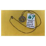 Sterling diamond mother & child pendant necklace