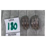 Sterling Judith Ripka clip earrings