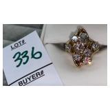 14k Diamond Freeform Ring Approx 2ct Tw