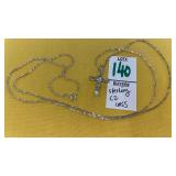 Sterling & CZ cross necklace
