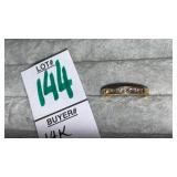 14k gold 1/4 ct tw diamond princess band ring