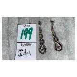14k & sterling black & white diamonds drop
