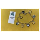 Sterling multiple heart bracelet