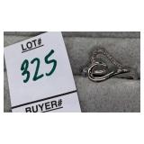 Sterling diamond heart ring