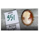 Van Dell 12k gold filled cameo brooch/pendant