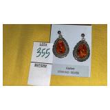 Sterling silver teardrop pierced earrings with