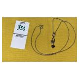 Sterling black & white diamond pendant