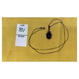 Sterling onyx 1-diamond pendant