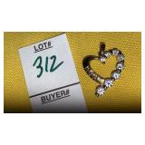 Sterling CZ journey Mom heart pendant