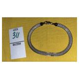 Sterling two-tone herringbone bracelet