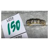 14k 1/2ct tw diamond band round & baguette