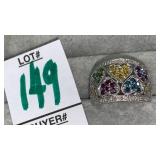 14k red green blue yellow white diamond heart