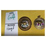 12kgf  ruby & diamond, emerald & diamond Pins -