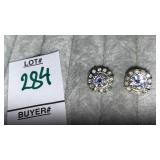 Sterling CZ cluster earrings