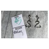 Sterling Jane Seymour heart pierced earrings -