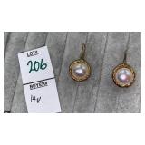 14k mabe pearl dangle earrings