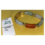 14k multi color jade double row bracelet
