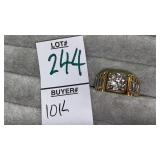 10k 2-tone Rolex style gents ring 1/3ct diamond