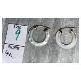 14k Mother-of-pearl Hoop Pierced Earrings