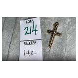 14k diamond cut cross