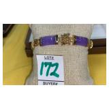 Sterling purple jade bracelet