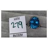 Sterling blue topaz ring