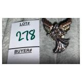 Sterling & 10k guardian angel pin