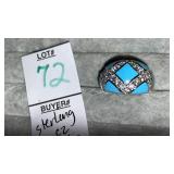 Sterling turquoise CZ dome ring