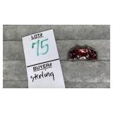 Sterling tourmaline ring w/square stones
