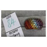 Sterling multi-color rainbow stone ring