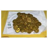 Brass famous Americans coins paperweight