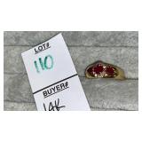 14k ruby & diamond ring