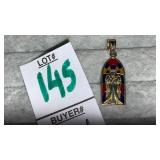 14k & enamel Guardian Angel pendant