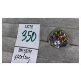 Sterling silver ring with five stones