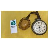 Vintage Elk Horn watch fob w/ Westclox Scotty