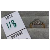 14k antique engagement diamond ring 1/3ct tw