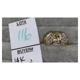 14k gold 1/2 ct tw diamond dome ring