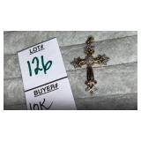 10k & diamond cross pendant