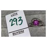 Sterling pink Lindeï¿½ star ring
