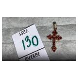 14k garnet cross
