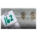 Sterling CZ swirl design pierced earrings